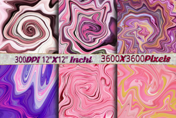 Abstract Marble Liquid Digital Paper Set