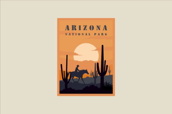 Arizona National Park Vintage Poster: A Timeless Design for Modern Use