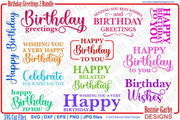 Birthday Greetings SVG Sentiment Bundle: A Creative Resource for Designers and Crafters
