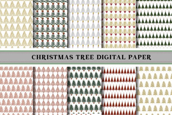 Christmas Tree Digital Paper Pattern