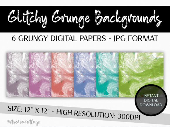 Glitchy Grunge Digital Paper: A Retro-Futuristic Design Resource
