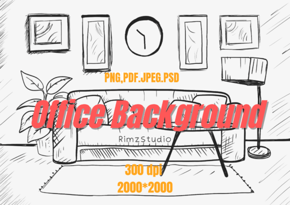 Office Background Boho Illustration: A Versatile Design Asset for Creatives and Professionals