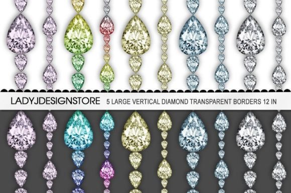 Pear Diamond Digital ClipArt Border: A Versatile Tool for Designers and Creators