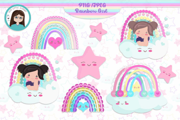 Rainbow Girl Cliparts for Creative Designs