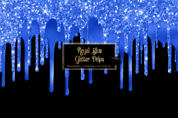 Royal Blue Glitter Drips Clipart: Elevate Your Creative Projects with Shimmering Overlays