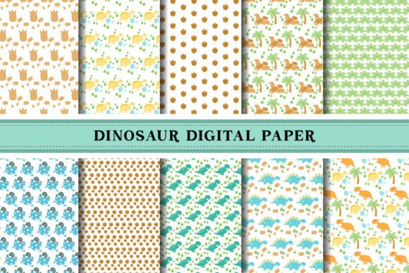 Seamless Dinosaur Digital Paper Pattern