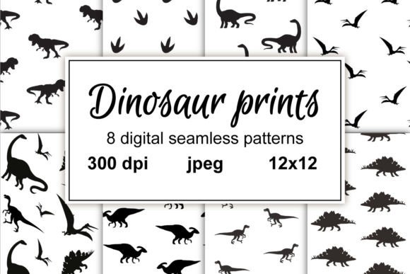 Set of Dinosaur Patterns: A Versatile Creative Asset for Designers and Crafters