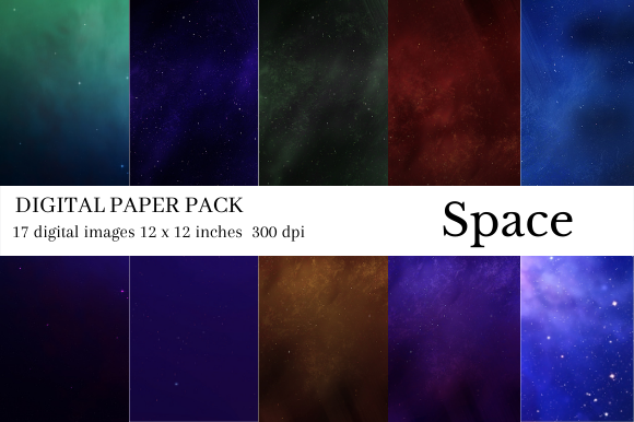 Space Digital Papers Space Backgrounds: A Creative Resource for Designers and Crafters
