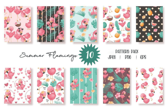Summer Flamingo Pattern Pack: A Versatile Design Resource for Modern Creators