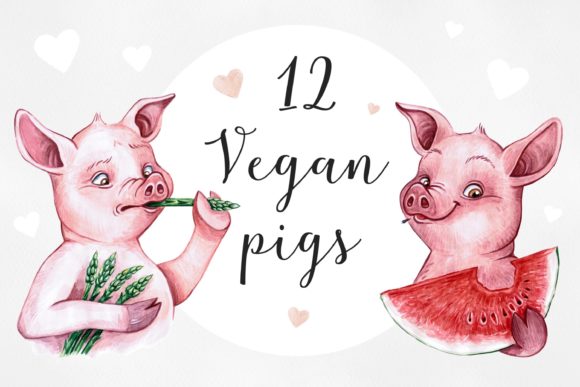 Watercolor Cartoon Pigs: A Playful and Versatile Illustration Set for Everyday Creativity