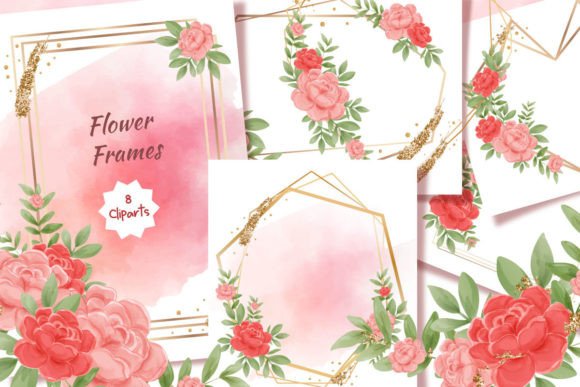 Watercolor Flower Frames Vol 02: A Versatile Digital Art Collection for Creative Projects