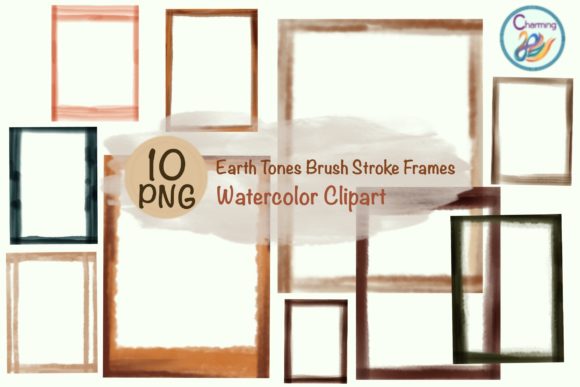 Watercolor Frames Earth Tones